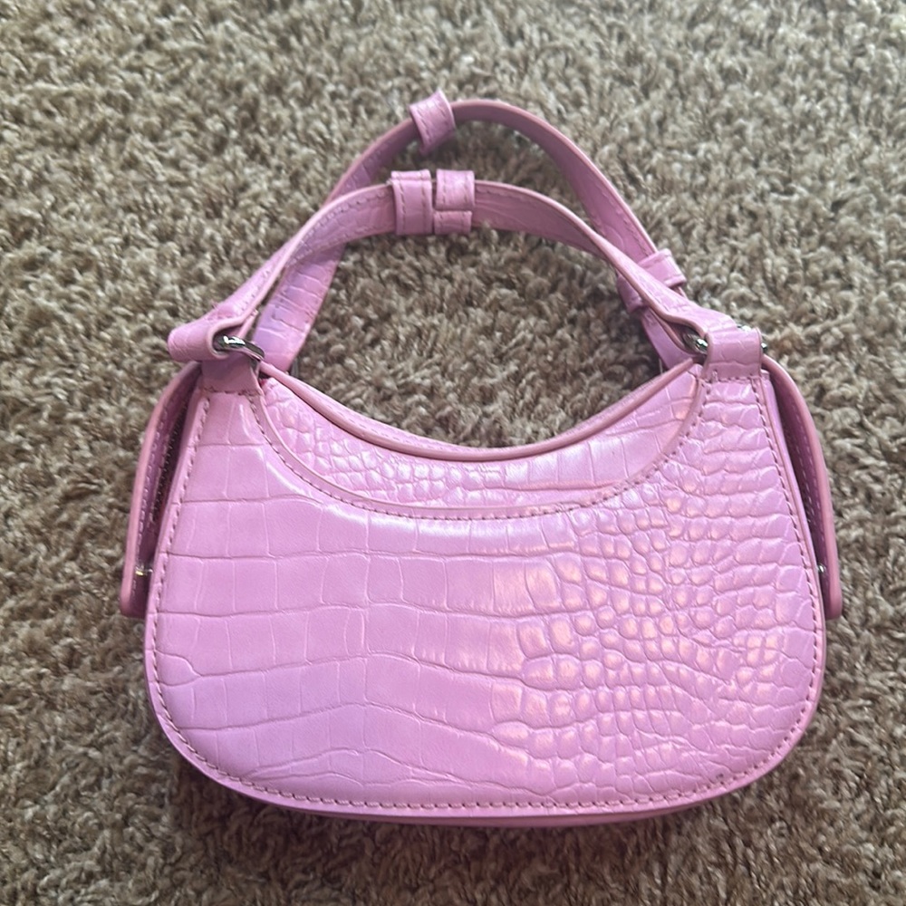 Pink Zara croc mini bag